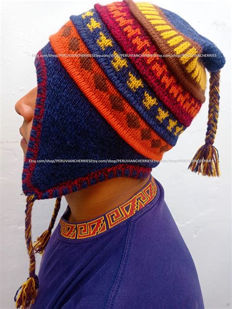 Unisex Peruvian Alpaca Hat With Earflaps 100 Lining Soft Etsy