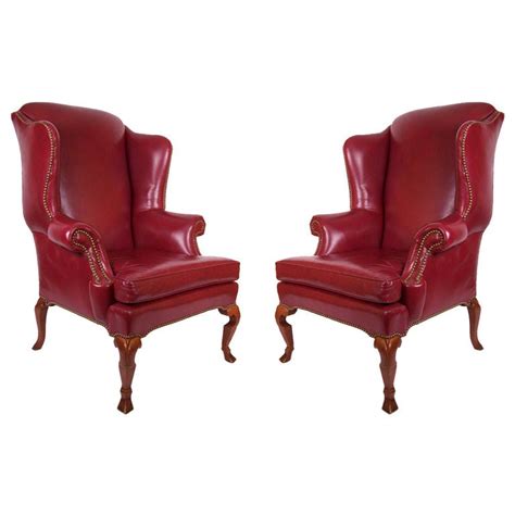If you can't decide which leather that you would prefer to have on your new regency flat wing chair, then why not order some free leather samples. Pair of Dark Red Leather Wing Chairs at 1stdibs