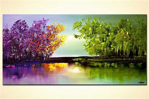 Painting For Sale Colorful Blooming Trees Painting