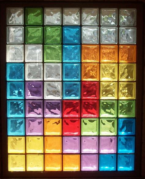 Tetris Window Stained Glass Door Glass Block Windows Glass Brick