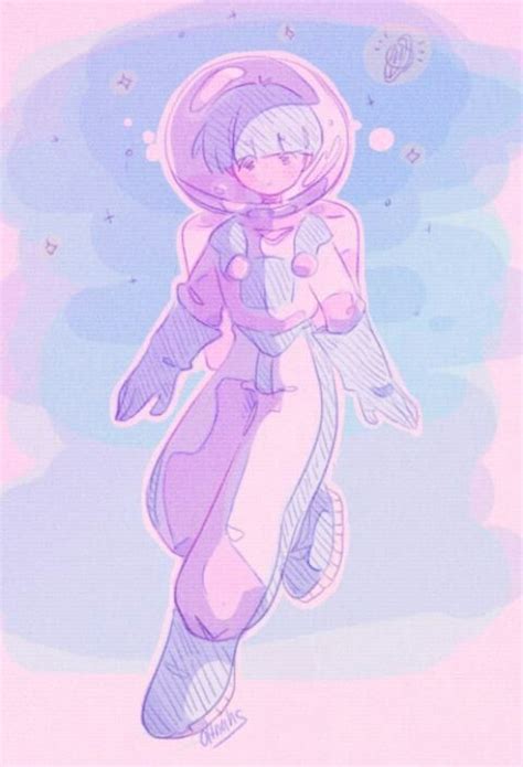 A Drawing Of A Woman In An Astronaut Suit