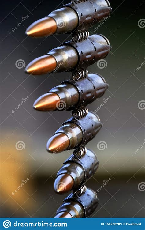 792 Mm Machine Gun Bullets In Link Feed System Editorial Stock Image