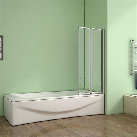 Aica 245 Folds Bathroom Folding Bath Shower Screen Tempered Glass