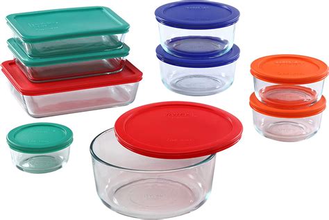 10 Piece Premier Glass Rectangular Food Storage Containers With Vacuum Seal Lids