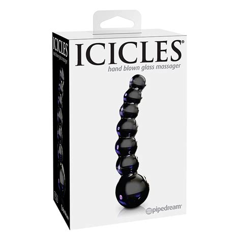 Pipedream Icicles Unisex Black Glass Dildo Condoms Canada