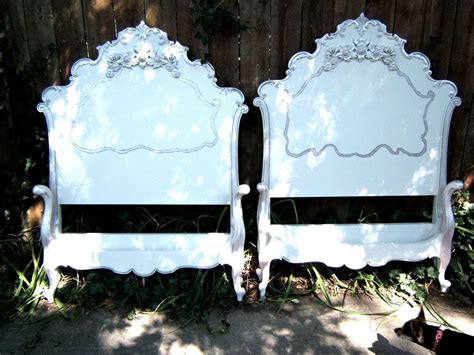 shabby rose antique french twin beds headboard footboard etsy headboards for beds french