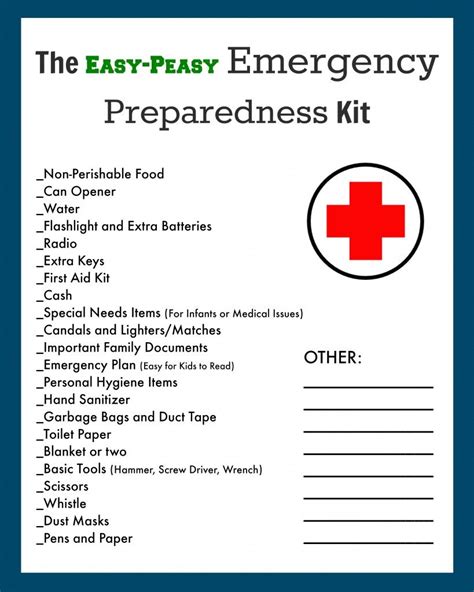 Emergencyevacuation Preparedness Kit Free Printable Checklist The