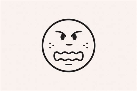 Cute Angry Emoji Face With Freckles Graphic By Sargatal · Creative Fabrica