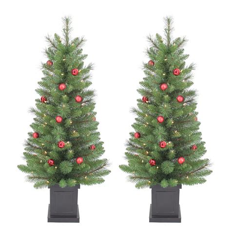 Home Accents Holiday 4 Ft 50 Light Pre Lit Scotch Pine Potted