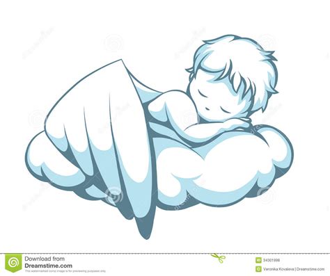 Sleeping Little Angel Stock Vector Illustration Of