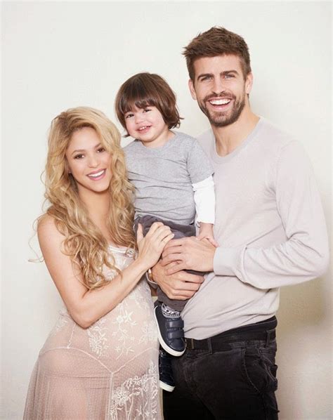 Shakira Shows Off Baby Bump As She Poses With Son And Gerard Piqué