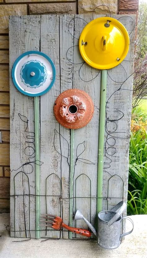 Pot Lid Junk Flower Garden By Junky Encores On Facebook Featured On