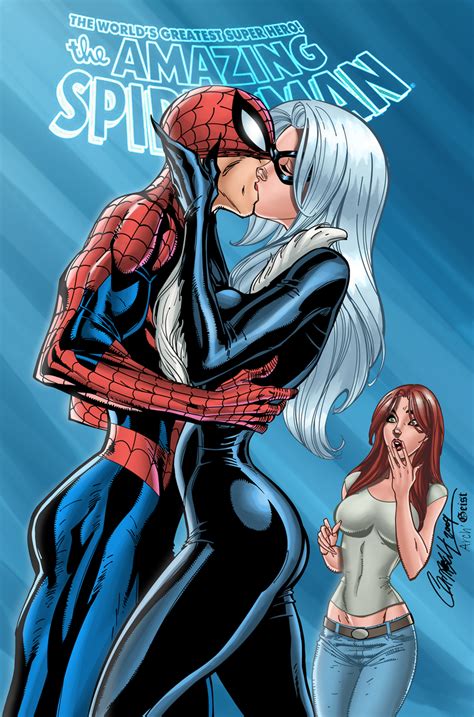 An Amazing Kisser By J Skipper Black Cat Marvel Spider Man And