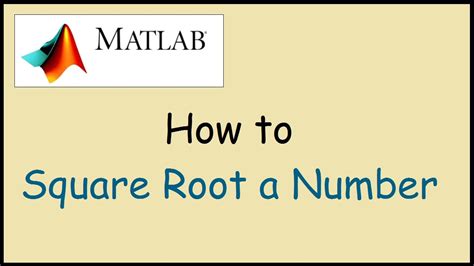 How To Square Root A Number In Matlab Youtube