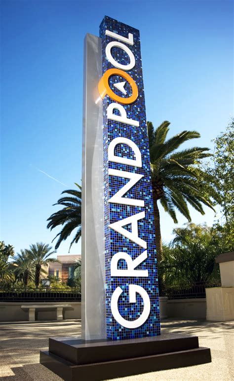 Mgm Grand Las Vegas Grand Pool Signage Program On Behance Pylon