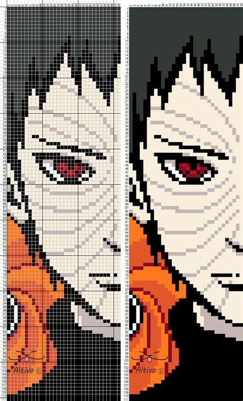 Наруто Pixel Art Grid Anime Pixel Art Pixel Art Templates