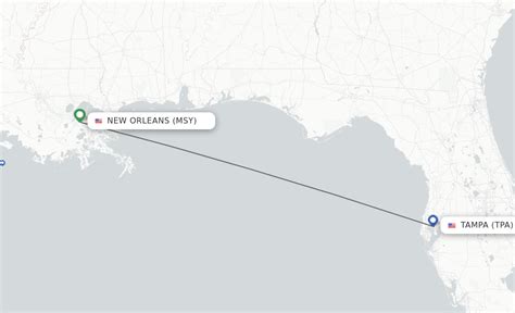 Direct (non-stop) flights from New Orleans to Tampa - schedules