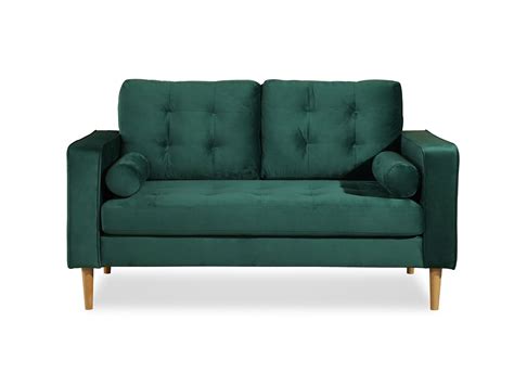 Glammy Sofa Couch 2 Sitzer 2 Sitzer Sofa Samtbezug Dunkelgrün Bezug