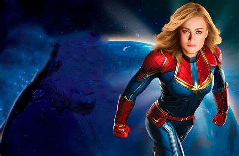 Blonde Brie Larson Captain Marvel Marvel Comics Wallpaper Resolution X Id