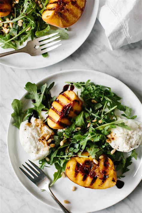 Grilled Peach And Burrata Salad Downshiftology