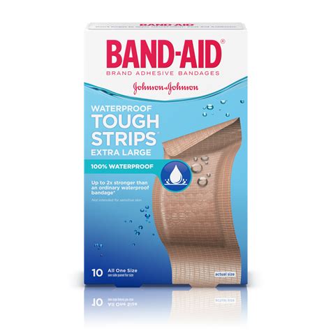 Band Aid Brand Adhesive Bandages Extra Large Tough Strips Waterproof