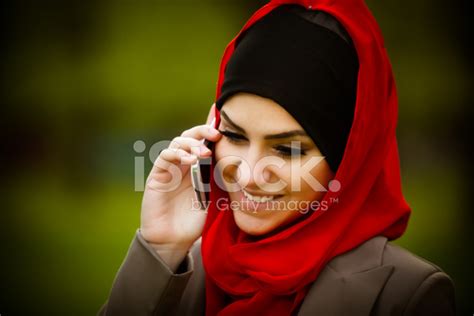 Beautiful Muslim Woman Wearing Hijab Outdoor Portrait Stock Photo