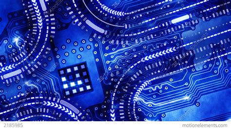 Blue Technology Circuit Board Background Loop Stock Animation 2185985