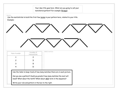 Matchstick Patterns By Mrslackmaths Teaching Resources Tes