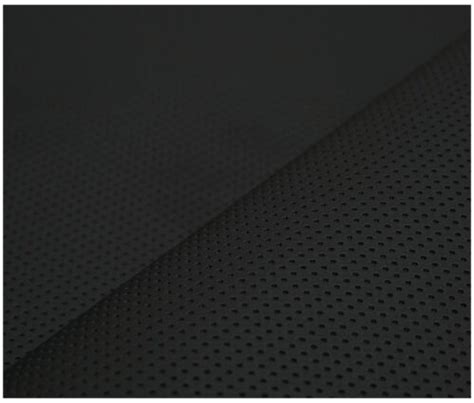 Black Semi Perforated Faux Leather Upholstery Car Material Leatherette