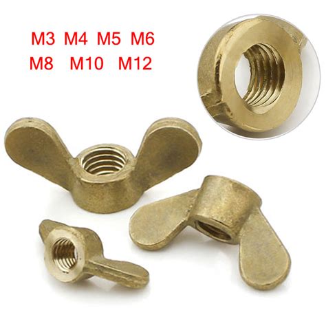 Solid Brass Wing Nuts Butterfly Nut Brass For Bolt Screws M3 M4 M5 M6