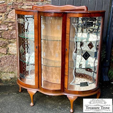 Art Deco Walnut Two Door Display Cabinet Treasure Trove Antique Shop
