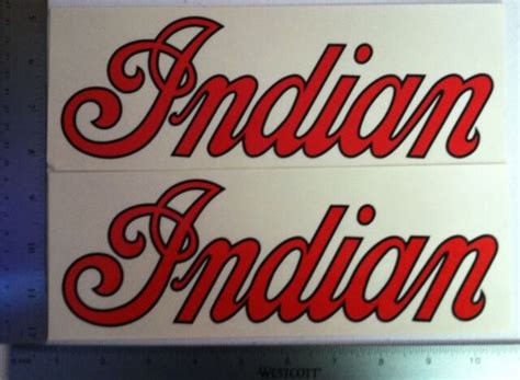 Set Of 2 Vintage Indian Motorcycles Decals 3 12 X 10 Inches Nos