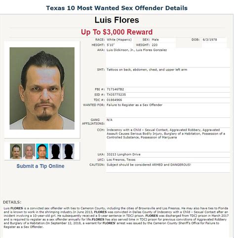 South Texas Man Added To 10 Most Wanted Sex Offender List