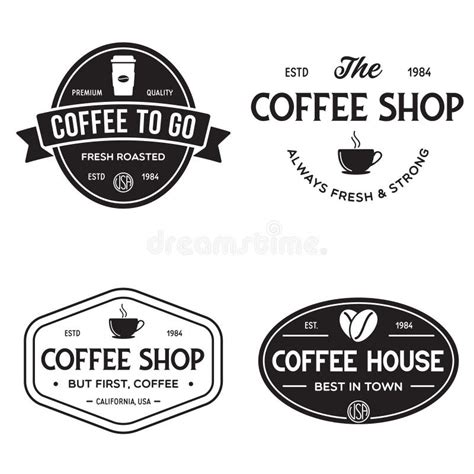 Set Of Coffee Shop Logotype Templates Coffee Related Emblems Labels Badges Signs Coffee To Go