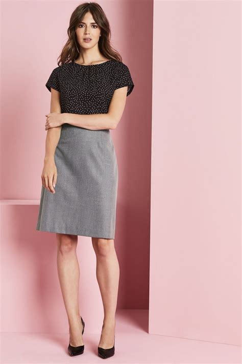 Alderley Womens A Line Skirt Regular Fit Grey Sharkskin A Line Skirts Skirts Gray Skirt