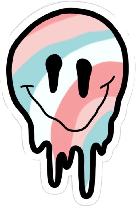 Freetoedit Drippy Smiley Pink Blue Sticker By Noaspreppy