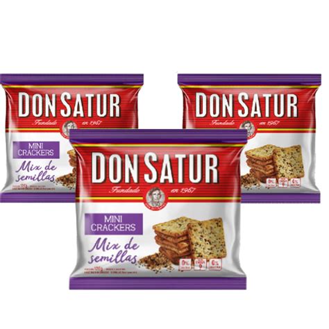 Don Satur Mini Crackers Salvado Bran Crackers 120 G 42 Oz Pack Of 3