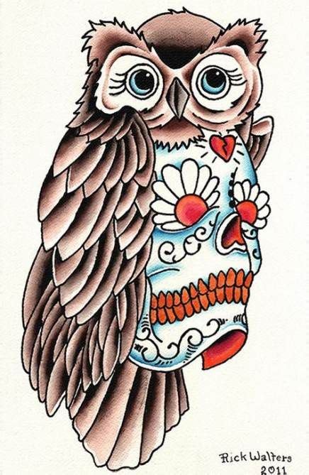 68 Ideas Design Tattoo Owl Sugar Skull Flower Tattoos Fun Tattoo