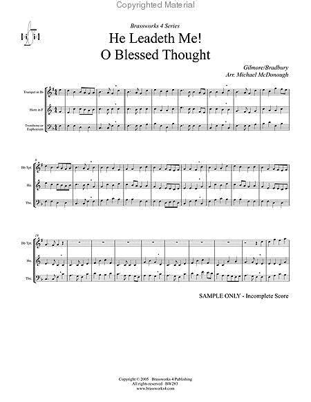He Leadeth Me O Blessed Thought By Gilmorebradbury Sheet Music For