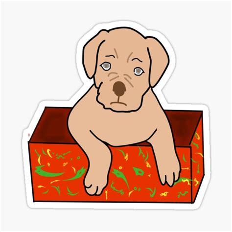 Cute Dog In The Boxdoggo Sticker For Sale By Saronelastore Redbubble