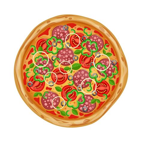 Pizza Italian Fast Food Stock Vector Illustration Of Pepper 182701024