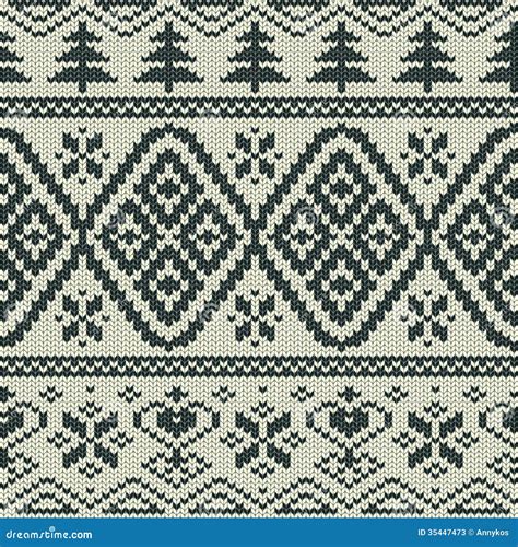 Scandinavian Knitted Seamless Pattern Stock Vector Illustration Of