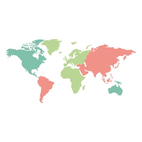Mapa Del Mundo De Continentes De Colores Descargar Pngsvg Transparente