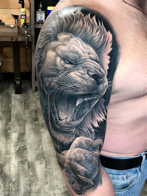 Lion Half Sleeve Tattoo Black Lotus Tattoo