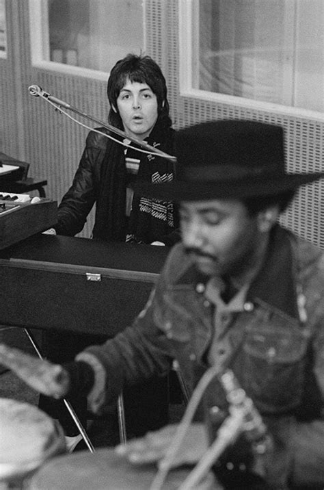Paul Mccartney With Session Conga Player Kenneth Afro Williams At