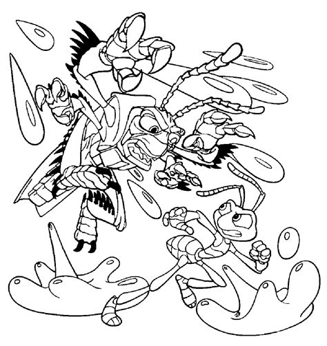 Flora, thorny, cornelius and other characters from a bug's life animated film. A Bug's Life Hopper And Flik | a bug's life coloring pages ...