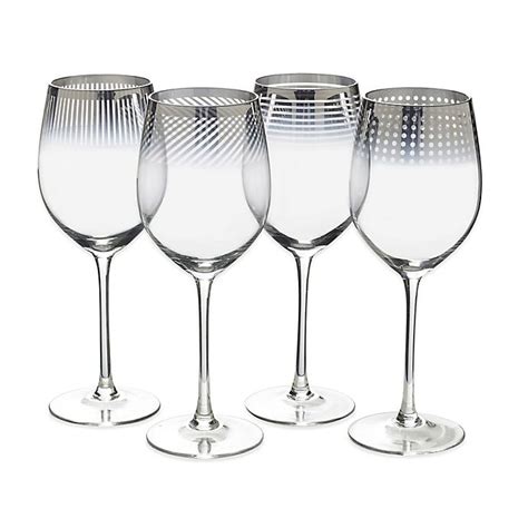 Mikasa Cheers Metallic Ombre Red Wine Glasses Set Of 4 Bed Bath
