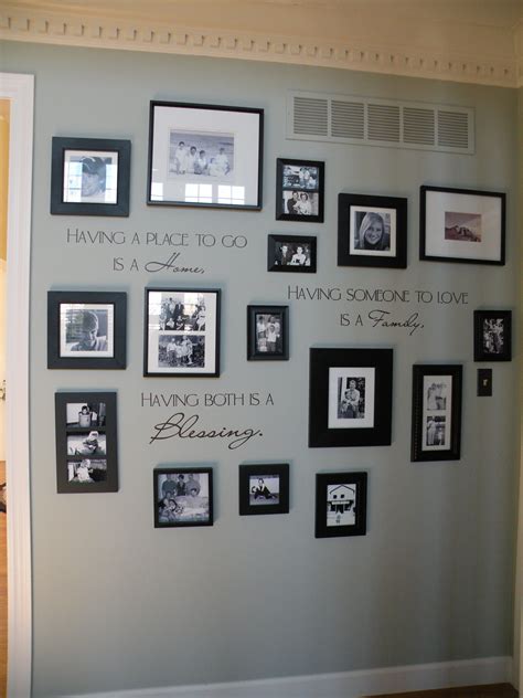 Family photo wall - but without the lettering. And I'll include friends ...
