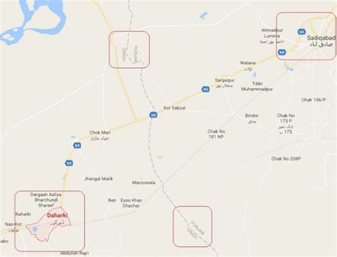 Daharki Sadiqabad Location Map At Punjab Sindh Border Bilawal Bhutto