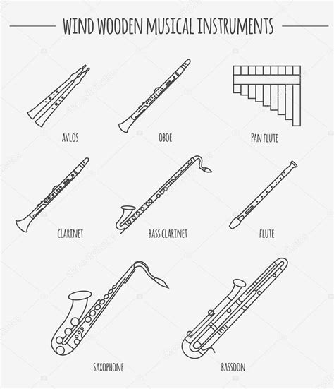 Esquema Clarinete Jazz Infografía Instrumentos Imagen Vectorial De